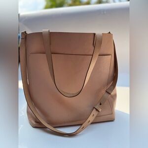 Madewell Elegant Tan Leather Tote Bag